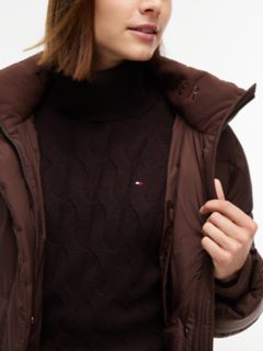 Water-Repellent Down Maxi Puffer Coat — Deep Brown 3