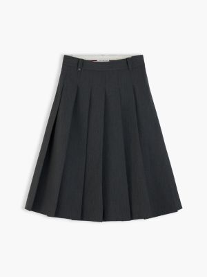 Женская юбка Tommy Hilfiger Pleated Stretch Twill, цвет: Средний серый меланжевый — фото 7