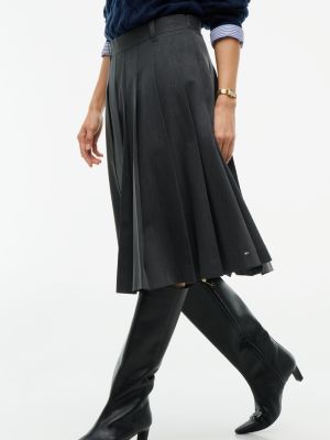 Женская юбка Tommy Hilfiger Pleated Stretch Twill, цвет: Средний серый меланжевый — фото 3