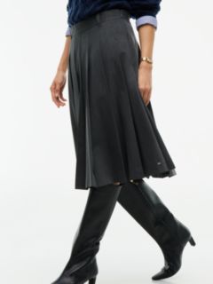 Pleated Stretch Twill Skirt — Medium Grey Heather 3