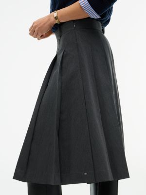 Женская юбка Tommy Hilfiger Pleated Stretch Twill, цвет: Средний серый меланжевый — фото 4