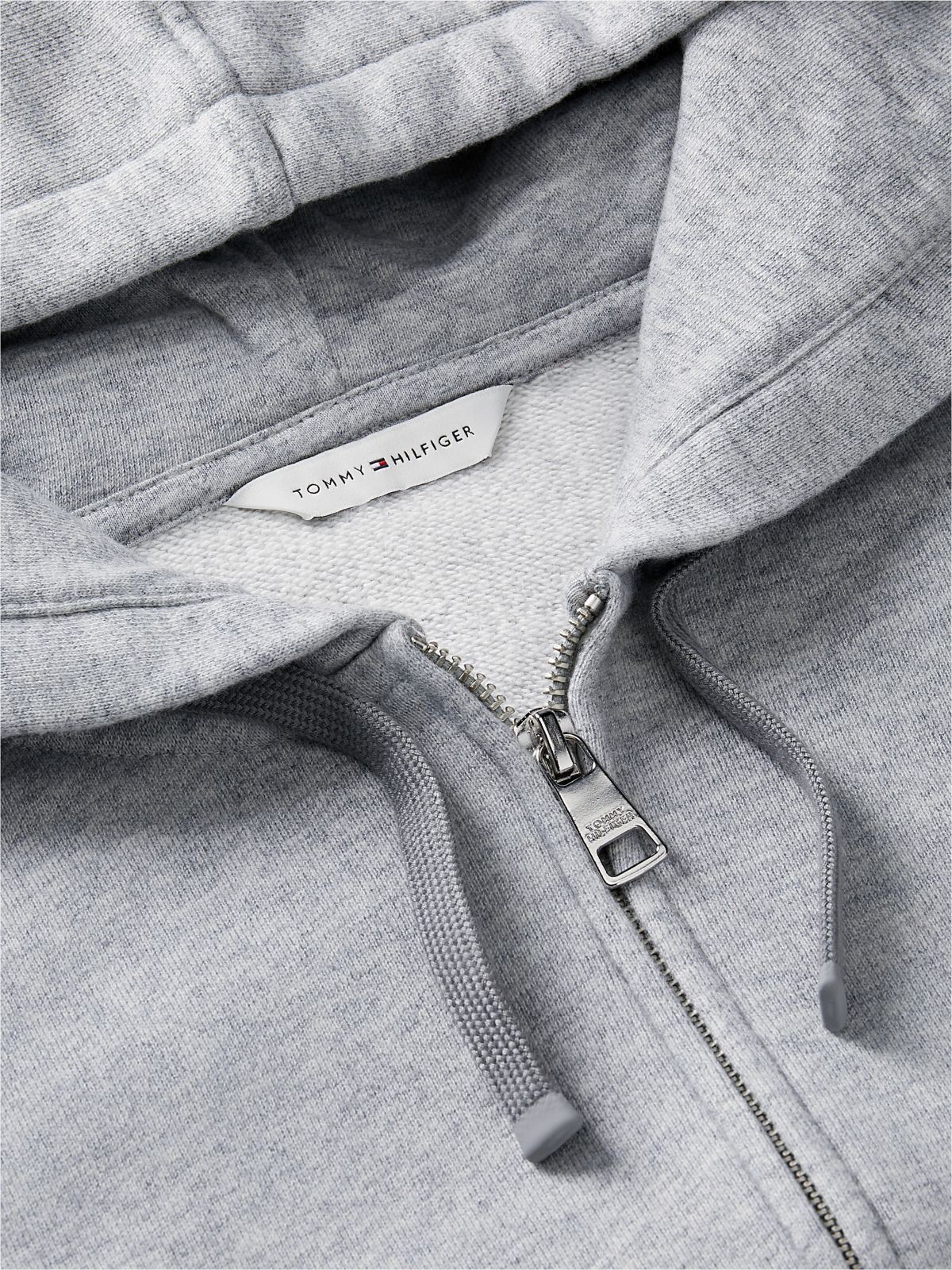 Tommy Studio Logo Zip Hoodie — Light Grey Heather