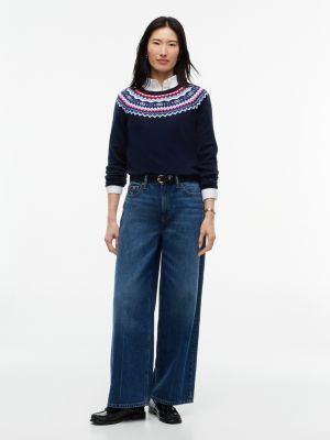 Женский свитер Tommy Hilfiger Fair Isle Crewneck, цвет: Тёмный синий — фото 2