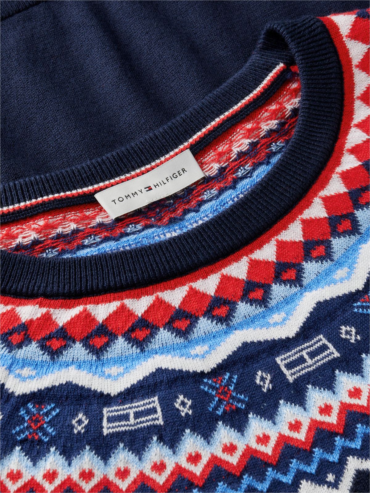 Fair Isle Crewneck Sweater — Navy