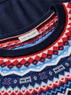 Fair Isle Crewneck Sweater — Navy 6