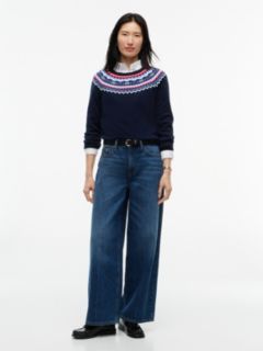 Fair Isle Crewneck Sweater — Navy 2