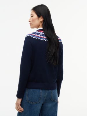 Женский свитер Tommy Hilfiger Fair Isle Crewneck, цвет: Тёмный синий — фото 4