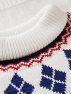 Relaxed Fit Fair Isle Turtleneck Sweater — Ivory Petal 6