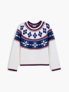 Relaxed Fit Fair Isle Crewneck Sweater — Ivory Petal 5