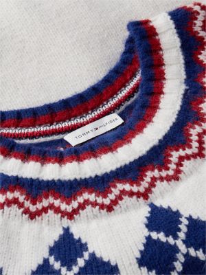 Женский свитер Tommy Hilfiger Relaxed Fit Fair Isle Crewneck, цвет: Слоновая кость — фото 6