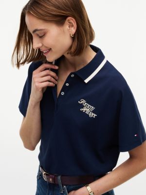 Женские свитеры Tommy Hilfiger Relaxed Fit Embroidered Logo Polo — фото 3