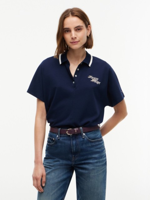 Женские свитеры Tommy Hilfiger Relaxed Fit Embroidered Logo Polo