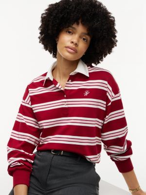 Женские худи Tommy Hilfiger Script Monogram Striped Rugby Sweatshirt — фото 3