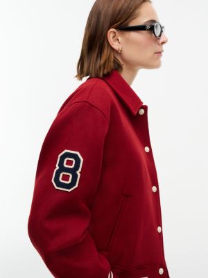 Женская куртка Tommy Hilfiger Relaxed Fit Varsity, цвет: Rusty Magma — фото 3