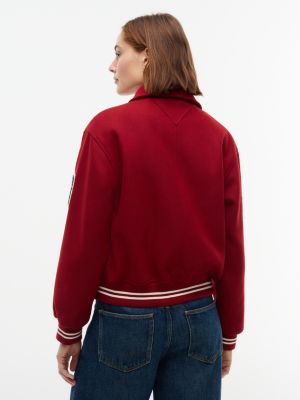 Женская куртка Tommy Hilfiger Relaxed Fit Varsity, цвет: Rusty Magma — фото 4