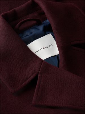 Женское пальто Tommy Hilfiger Gold-Button Twill Peacoat, цвет: Глубокий бордовый — фото 6
