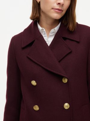 Женское пальто Tommy Hilfiger Gold-Button Twill Peacoat, цвет: Глубокий бордовый — фото 3