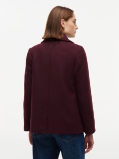 Gold-Button Twill Peacoat — Deep Burgundy 4