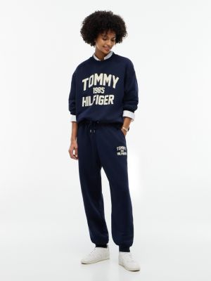 Женская толстовка Tommy Hilfiger Relaxed Fit Varsity Logo, цвет: Тёмный синий — фото 2