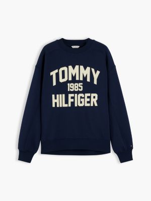Женская толстовка Tommy Hilfiger Relaxed Fit Varsity Logo, цвет: Тёмный синий — фото 5
