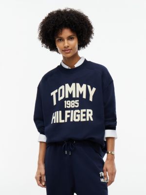 Relaxed Fit Varsity Logo Sweatshirt, Dark Blue