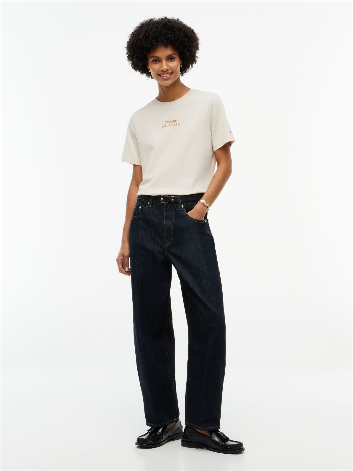Embroidered Script Interlock T-Shirt — Sugarcane
