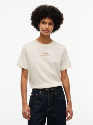 Embroidered Script Interlock T-Shirt, Sugarcane