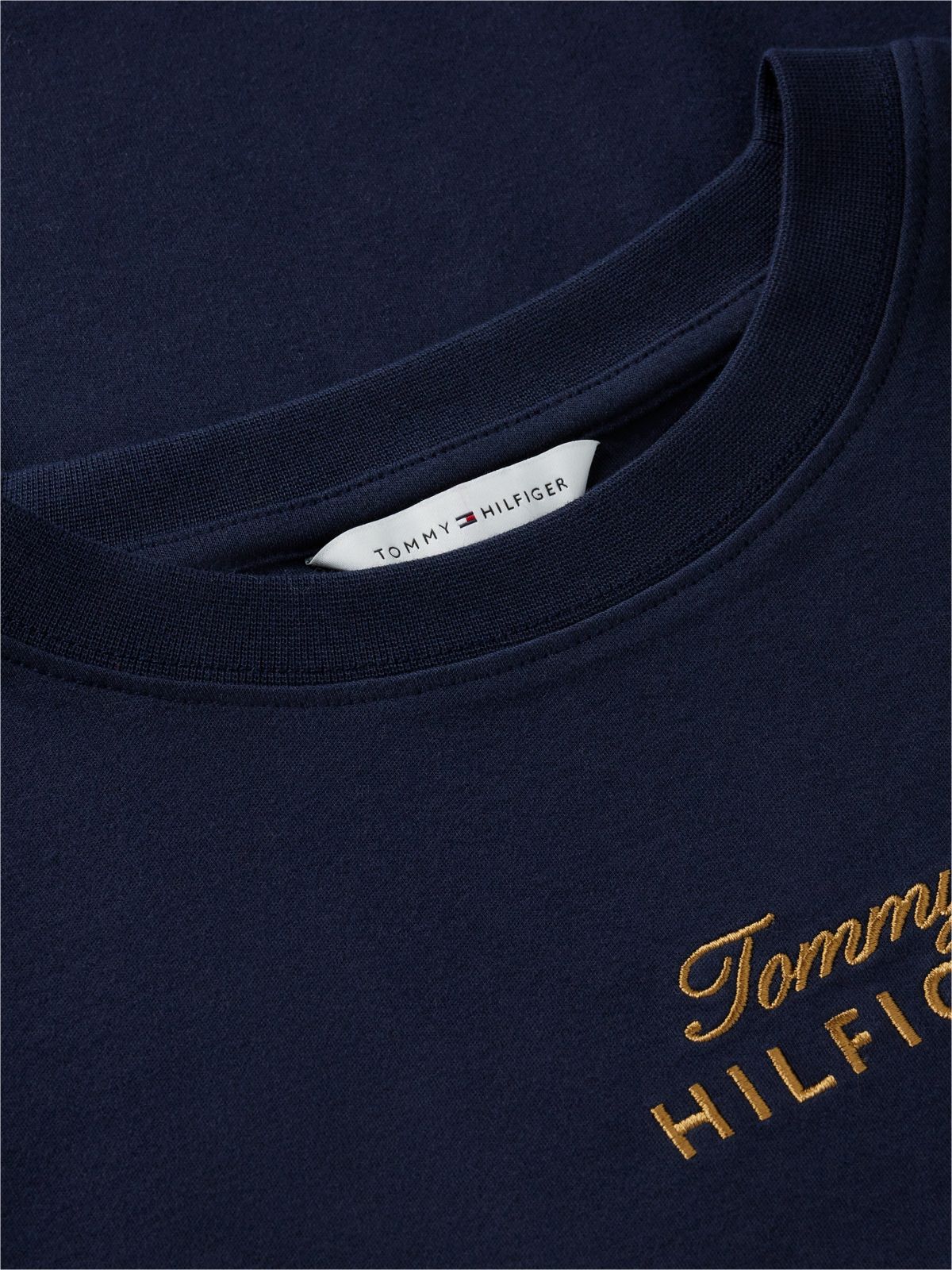 Embroidered Script Interlock T-Shirt — Navy
