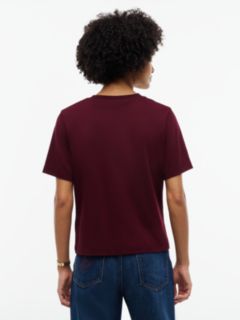 Embroidered Script Interlock T-Shirt — Deep Burgundy 4