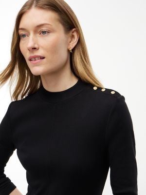 Женское платье Tommy Hilfiger Rib-Knit Mockneck Mini, цвет: Чёрный — фото 2