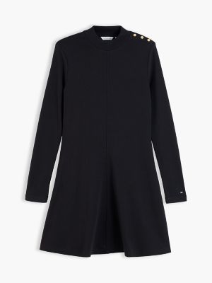 Женское платье Tommy Hilfiger Rib-Knit Mockneck Mini, цвет: Чёрный — фото 5