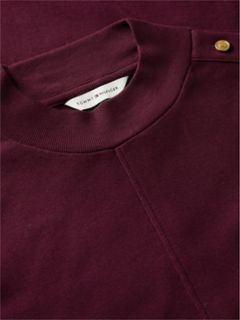 Rib-Knit Mockneck Mini Dress — Deep Burgundy 6