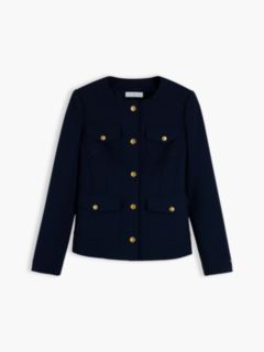 Slim Fit Ponte Multi-Pocket Jacket — Navy 7