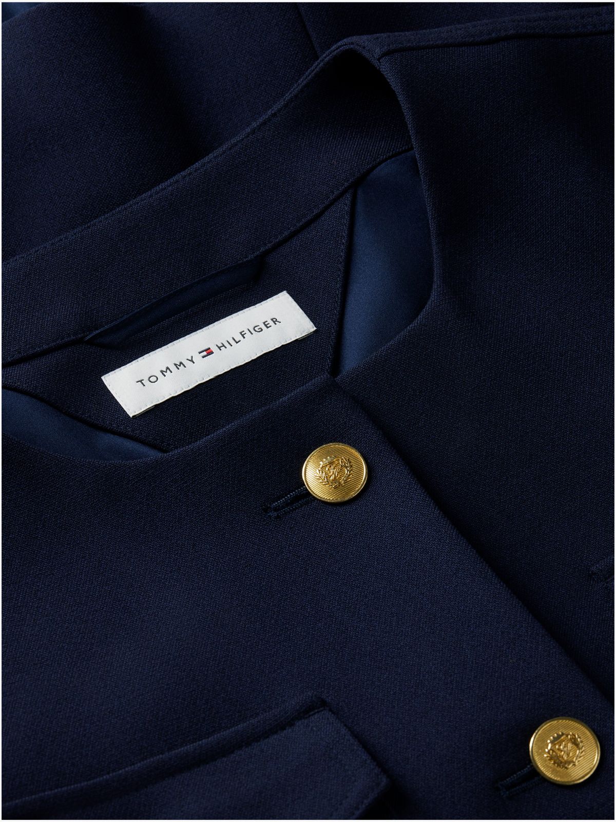 Slim Fit Ponte Multi-Pocket Jacket — Navy