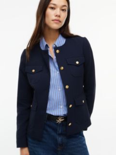 Slim Fit Ponte Multi-Pocket Jacket — Navy 3