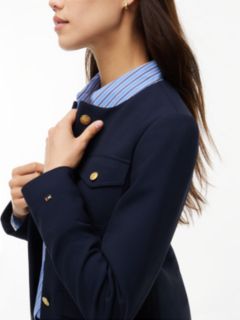 Slim Fit Ponte Multi-Pocket Jacket — Navy 4