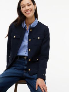 Slim Fit Ponte Multi-Pocket Jacket — Navy 5