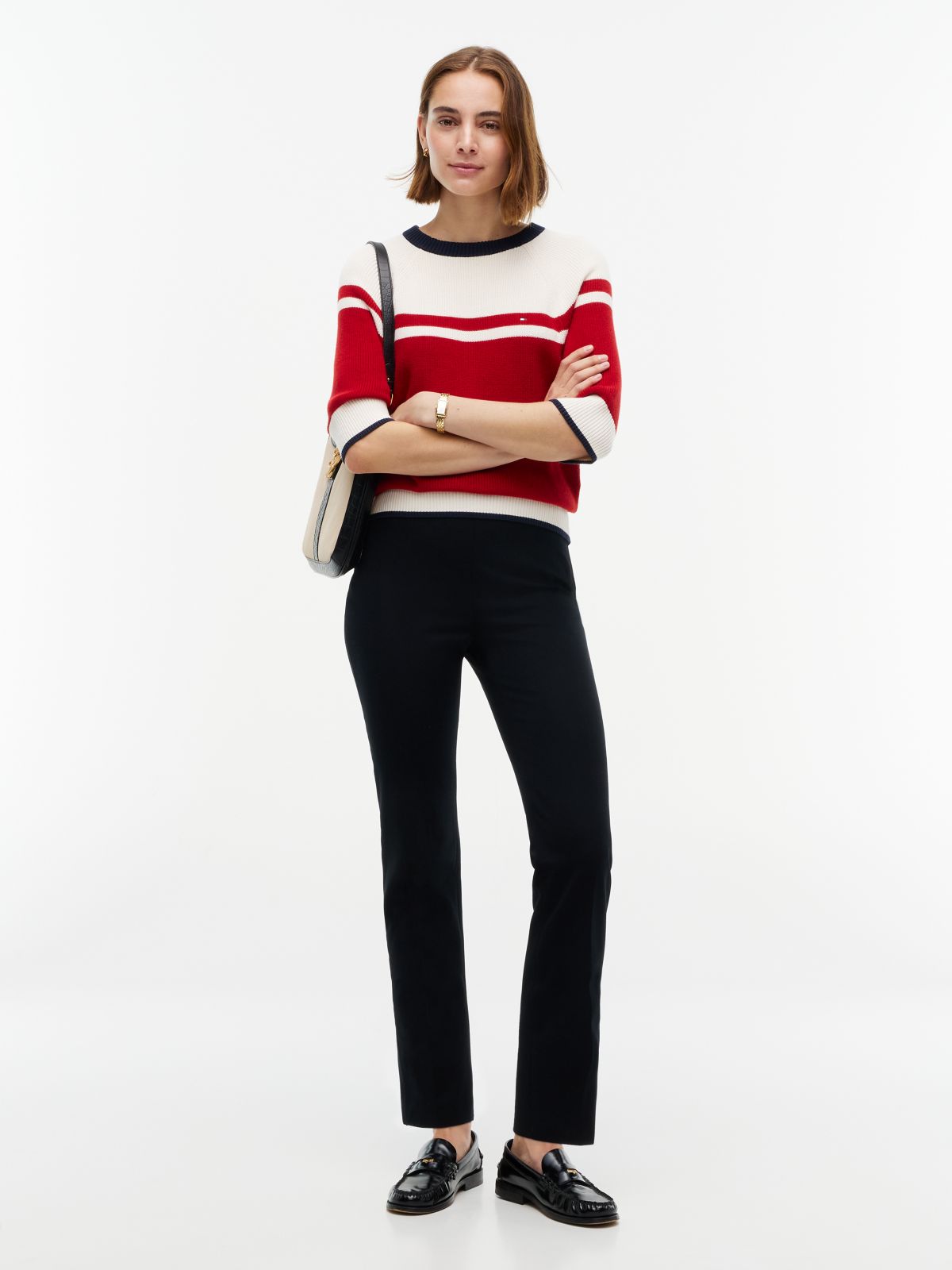 Stretch Gabardine Slim Pant — Black