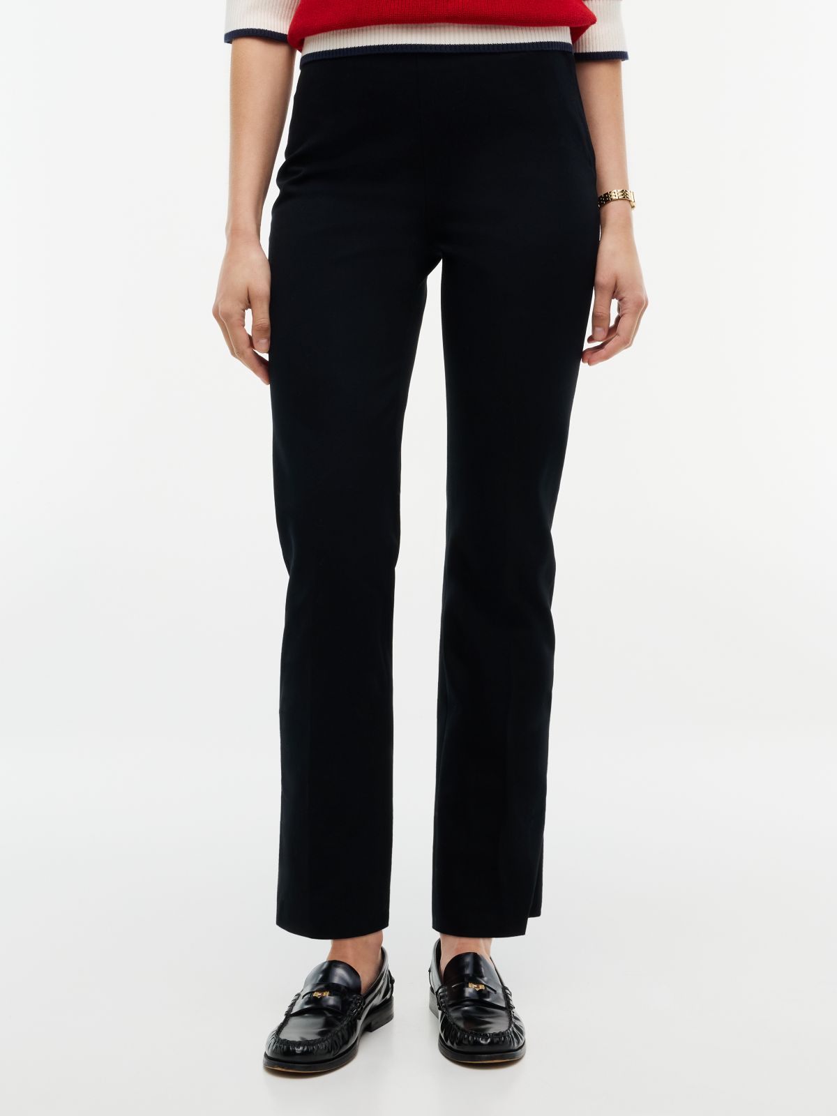 Stretch Gabardine Slim Pant — Black