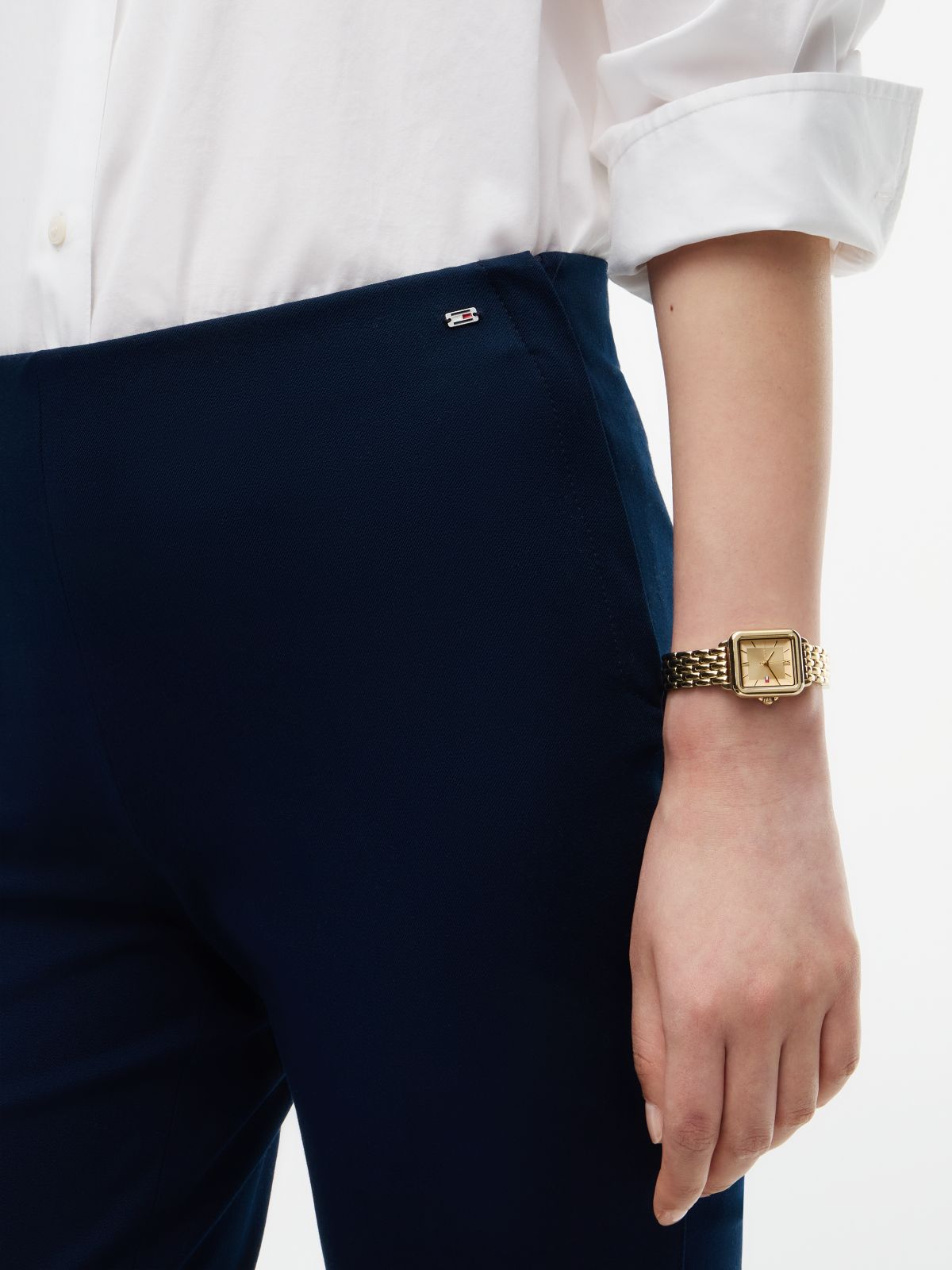 Stretch Gabardine Slim Pant — Dark Blue