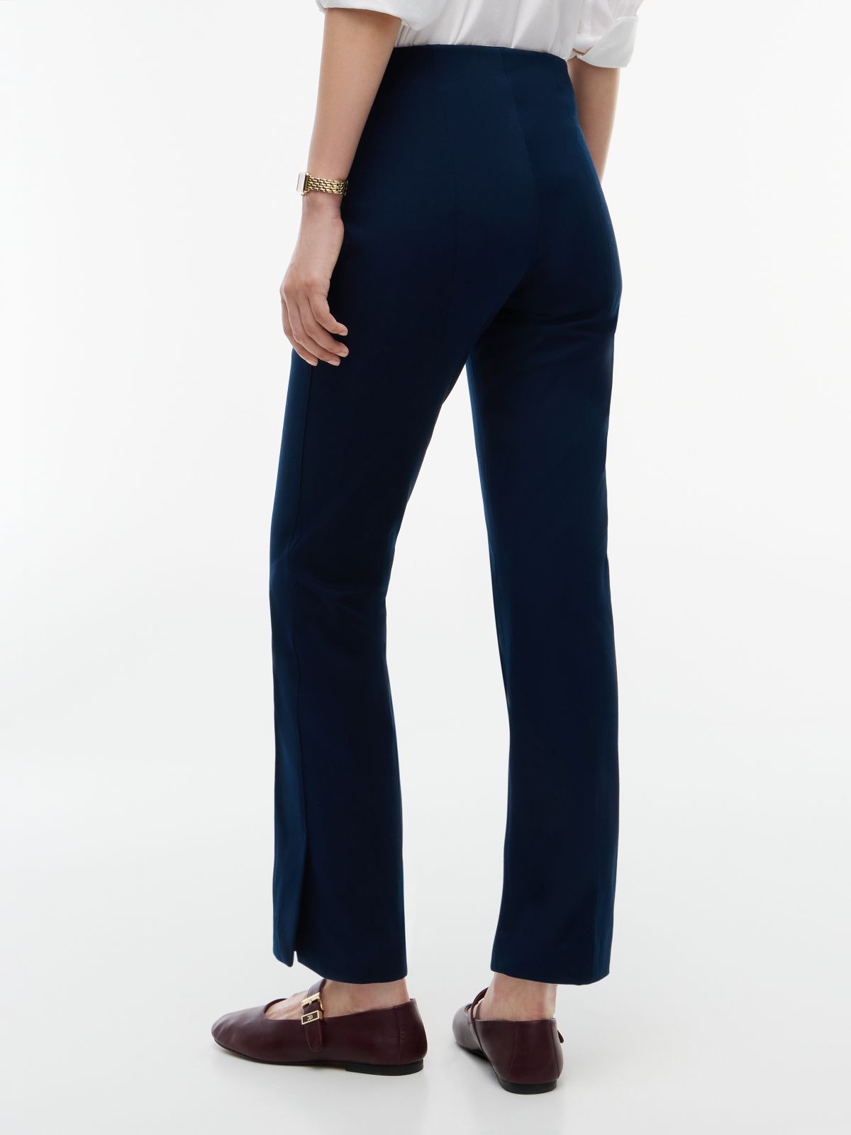 Stretch Gabardine Slim Pant — Dark Blue