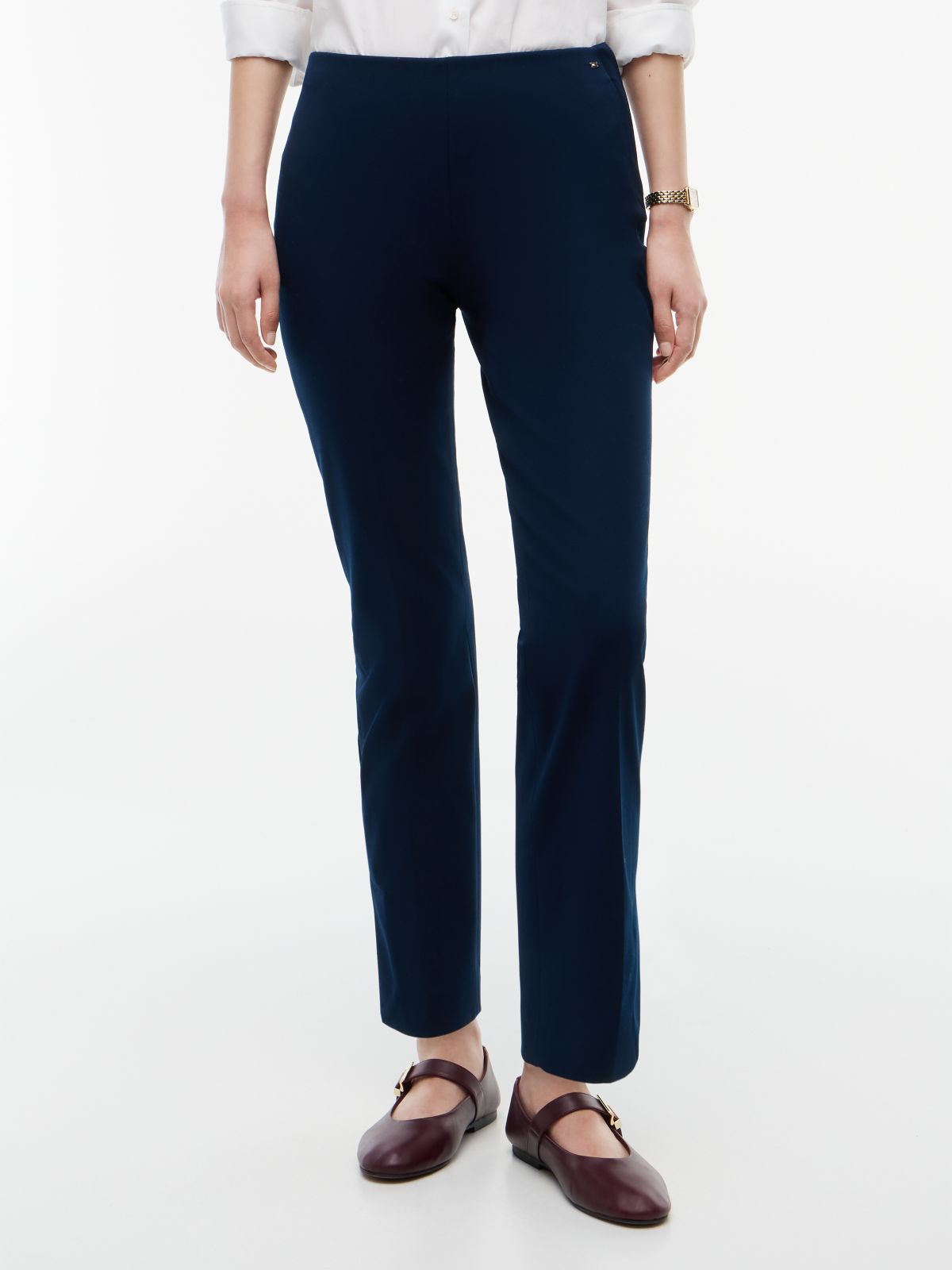 Stretch Gabardine Slim Pant — Dark Blue