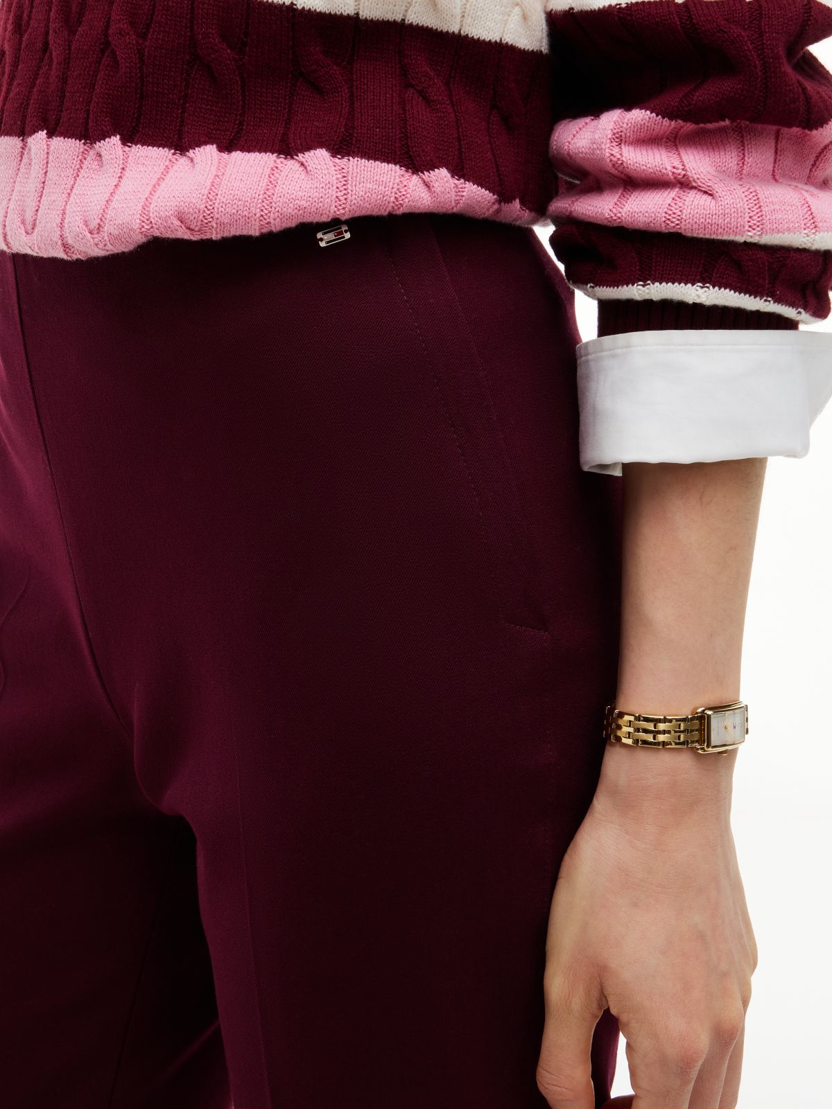 Stretch Gabardine Slim Pant — Deep Burgundy