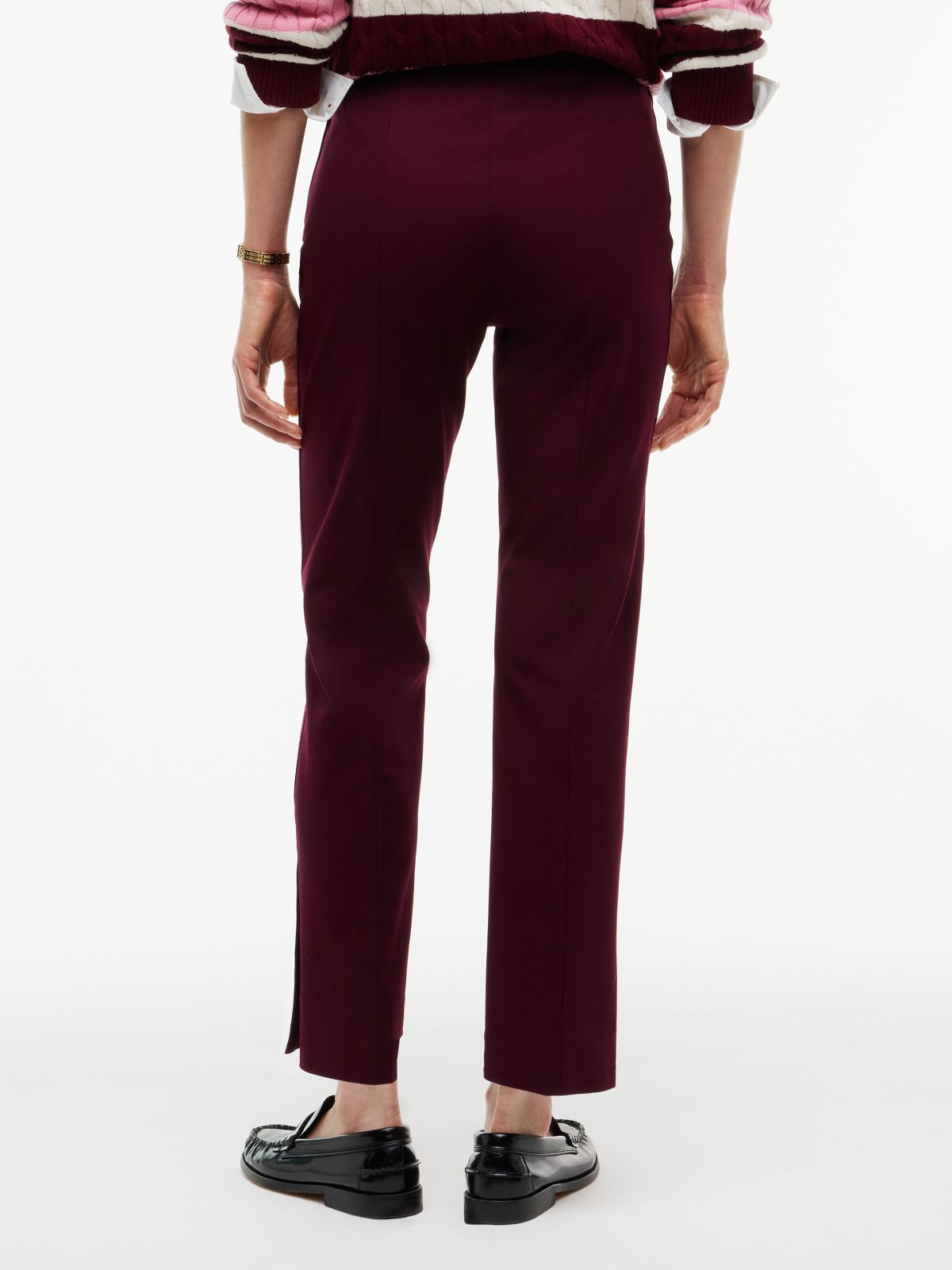 Stretch Gabardine Slim Pant — Deep Burgundy