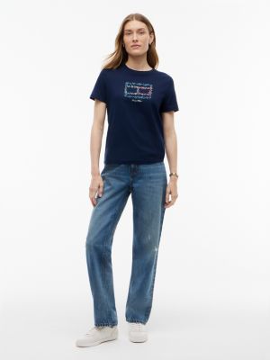Женские футболки Tommy Hilfiger Relaxed Fit Floral Flag Logo T-Shirt — фото 2
