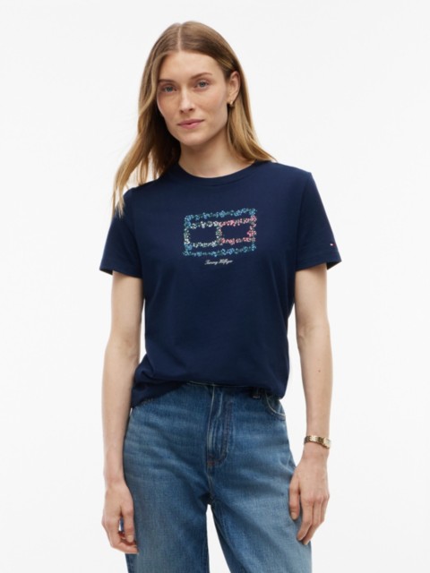 Женские футболки Tommy Hilfiger Relaxed Fit Floral Flag Logo T-Shirt