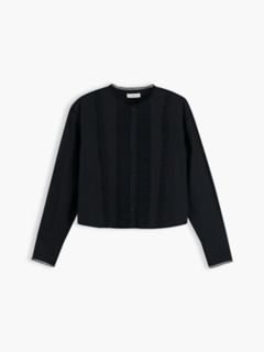 Lace-Trim Poplin Shirt — Black 5