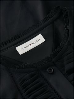 Lace-Trim Poplin Shirt — Black 6