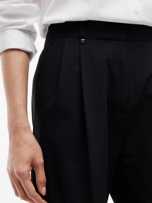 Женские брюки Tommy Hilfiger Pleated Stretch Twill Wide Leg Pant, цвет: Чёрный — фото 3