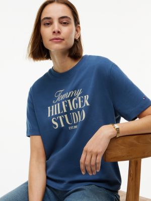 Женские футболки Tommy Hilfiger Relaxed Fit Tommy Studio Logo T-Shirt — фото 3